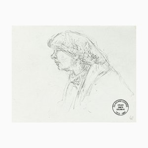 Portrait - Original Pencil Drawing by S. Goldberg - Mid 20th Century Mid 20th Century-ZCI-758148