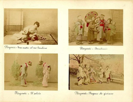 Portraits of Women and Children in Nagasaki - Albumen Print 1870/1890 1870/1890-ZCI-760782