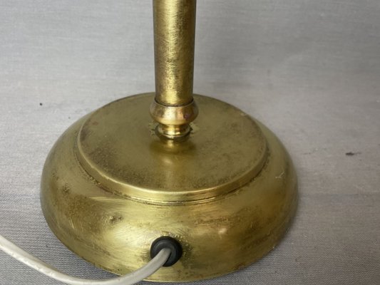 Portuguese Brass Bankers Table Lamp, 1940s-SCS-1803038