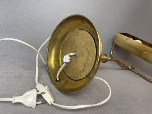 Portuguese Brass Bankers Table Lamp, 1940s-SCS-1803038