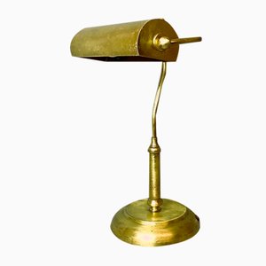 Portuguese Brass Bankers Table Lamp, 1940s-SCS-1803038