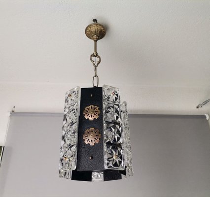 Portuguese Brutalist Black Cast Iron Hanging Lamp, 1960s-SCS-1747053