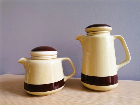 Portuguese Glazed Ceramic Teapot and Coffee Pot by Sado International, 1960s, Set of 2-SCS-1781429