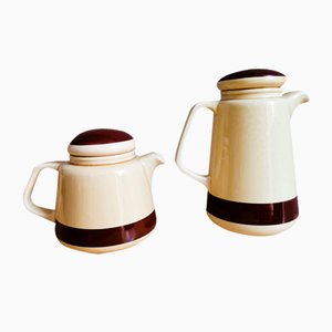 Portuguese Glazed Ceramic Teapot and Coffee Pot by Sado International, 1960s, Set of 2-SCS-1781429