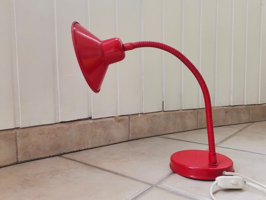 Portuguese Industrial Modernist Metal Goose Neck Desk Lamp, 1970s-SCS-1316857