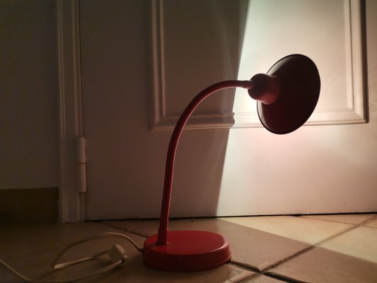 Portuguese Industrial Modernist Metal Goose Neck Desk Lamp, 1970s-SCS-1316857