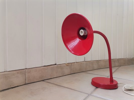 Portuguese Industrial Modernist Metal Goose Neck Desk Lamp, 1970s-SCS-1316857