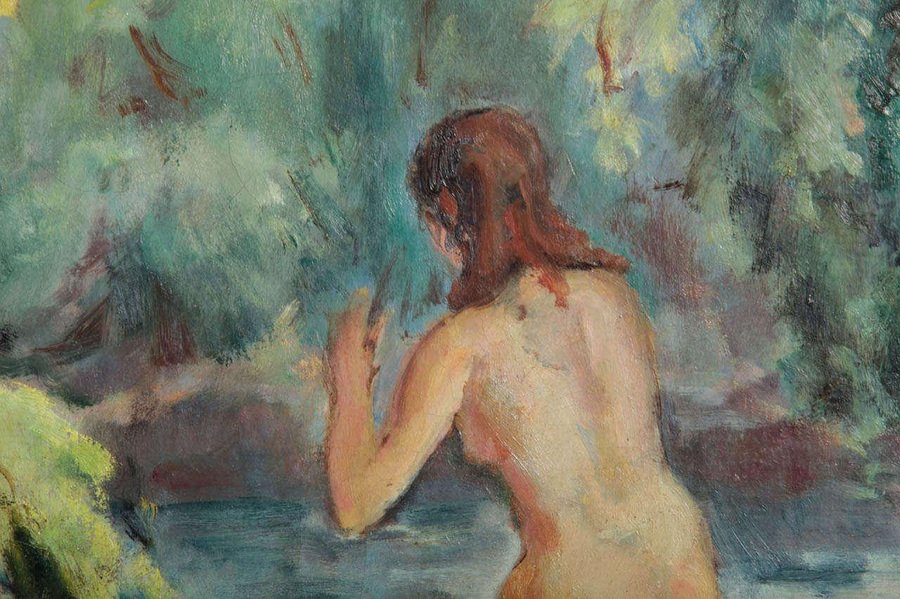 Post-Impressionist Painting, Fioravante Seibezzi, The Bathing Nymphs, 1940s