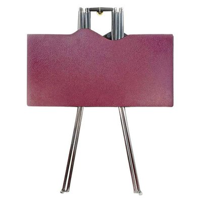 Post Modern Italian Red Wine and Chromed Steel Folding Table by Zero Disegno, 1980s-GDD-1097030