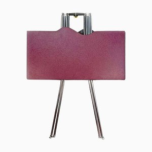 Post Modern Italian Red Wine and Chromed Steel Folding Table by Zero Disegno, 1980s-GDD-1097030