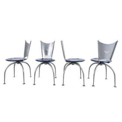 Post Modern Metal Dining Chairs, 1990s, Set of 4-IRH-1326763