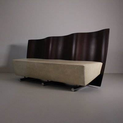 Post-Modern Wood and Leather Sofa by Paolo Deganello-VJY-1727764