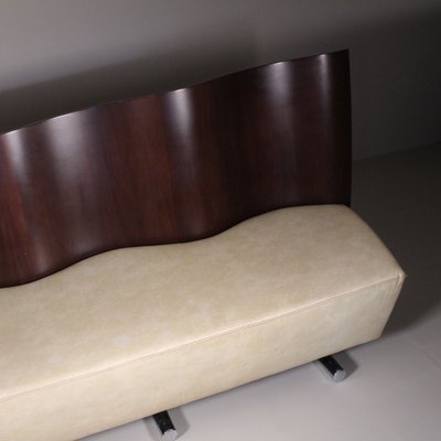 Post-Modern Wood and Leather Sofa by Paolo Deganello-VJY-1727764