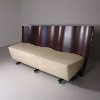 Post-Modern Wood and Leather Sofa by Paolo Deganello-VJY-1727764