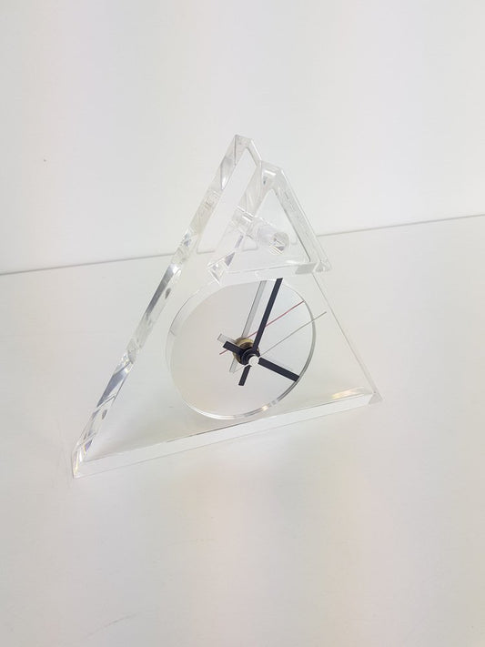 Postmodern Acrylic Glass Table Clock from Junghans, 1970s