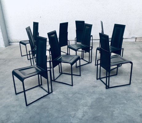 Postmodern Architectural Dining Chairs, Italy, 1980s, Set of 10-RQV-920146