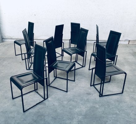 Postmodern Architectural Dining Chairs, Italy, 1980s, Set of 10-RQV-920146