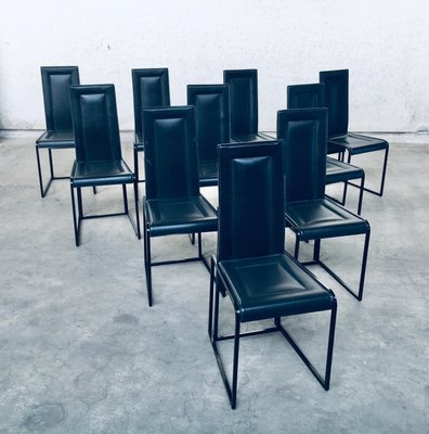 Postmodern Architectural Dining Chairs, Italy, 1980s, Set of 10-RQV-920146