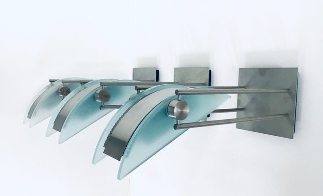 Postmodern Architectural Wall Lamps by Moonlight Design, Belgium 1990s, Set of 3-RQV-1430670