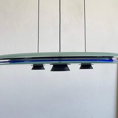 Postmodern Aurora Halogen Pendant Lamp attributed to Perry King for Arteluce, Italy, 1980s-EHE-1431524