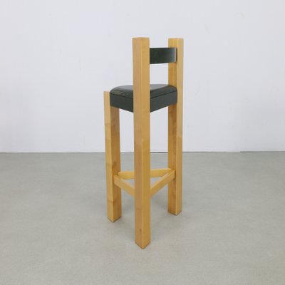 Postmodern Bar Stools in Leather, 1990s, Set of 3-RZV-1785486