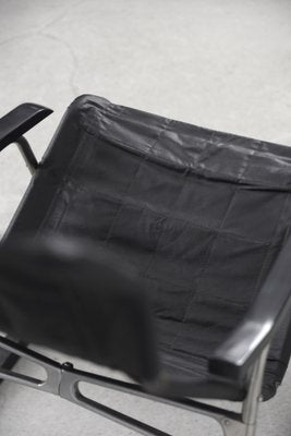 Postmodern Black Leather Rocking Chair by Takeshi Nii, 1950s-ZAA-1343577