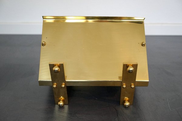 Postmodern Brass Magazine Rack, 1960s-CIP-2024439