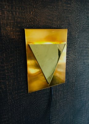 Postmodern Brass Wall Lamp Sconce from Liro, Belgium, 1980s-RQV-937480