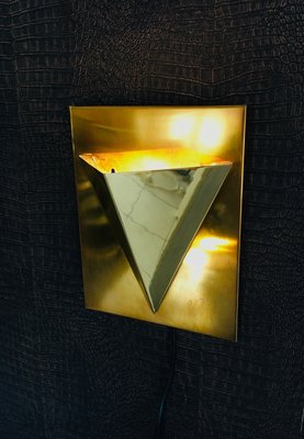 Postmodern Brass Wall Lamp Sconce from Liro, Belgium, 1980s-RQV-937480