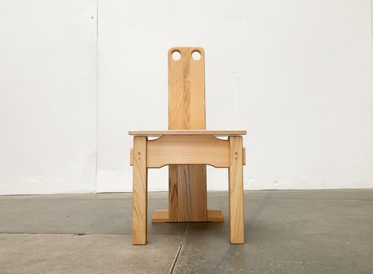 Postmodern Brutalist Wooden Children Chair, 1990s-UAH-1466283