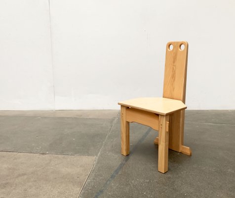 Postmodern Brutalist Wooden Children Chair, 1990s-UAH-1466283