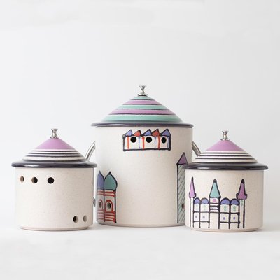 Postmodern Ceramic Containers from Kupfermühle Keramik, 1980s, Set of 3-IXK-1076276