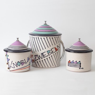 Postmodern Ceramic Containers from Kupfermühle Keramik, 1980s, Set of 3-IXK-1076276