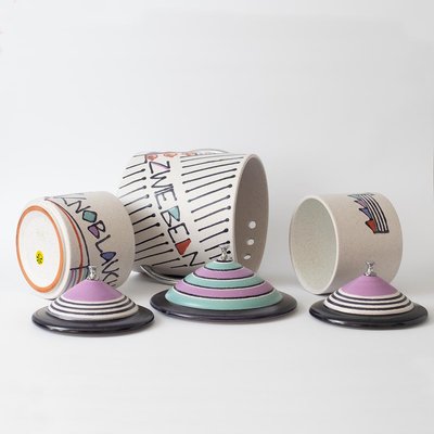 Postmodern Ceramic Containers from Kupfermühle Keramik, 1980s, Set of 3-IXK-1076276