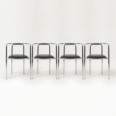 Postmodern Chrome Chairs, Italy, 1980s, Set of 4-IVW-2036161