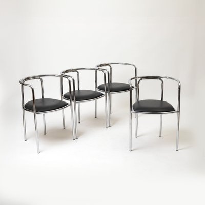 Postmodern Chrome Chairs, Italy, 1980s, Set of 4-IVW-2036161