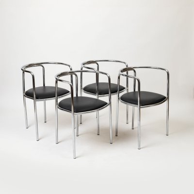 Postmodern Chrome Chairs, Italy, 1980s, Set of 4-IVW-2036161