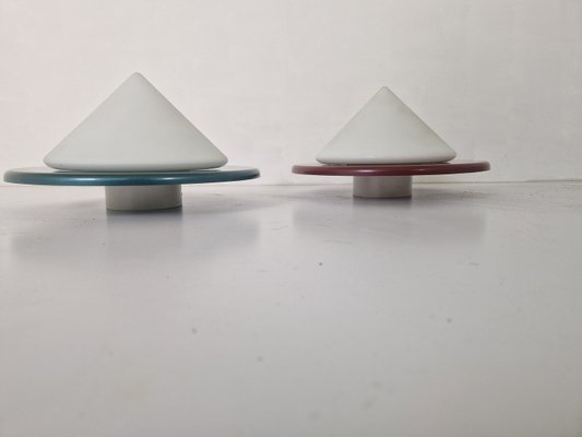 Postmodern Cone Shaped Ceiling Lamps, 1980s, Set of 2-DGW-2033706