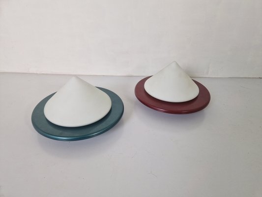 Postmodern Cone Shaped Ceiling Lamps, 1980s, Set of 2-DGW-2033706