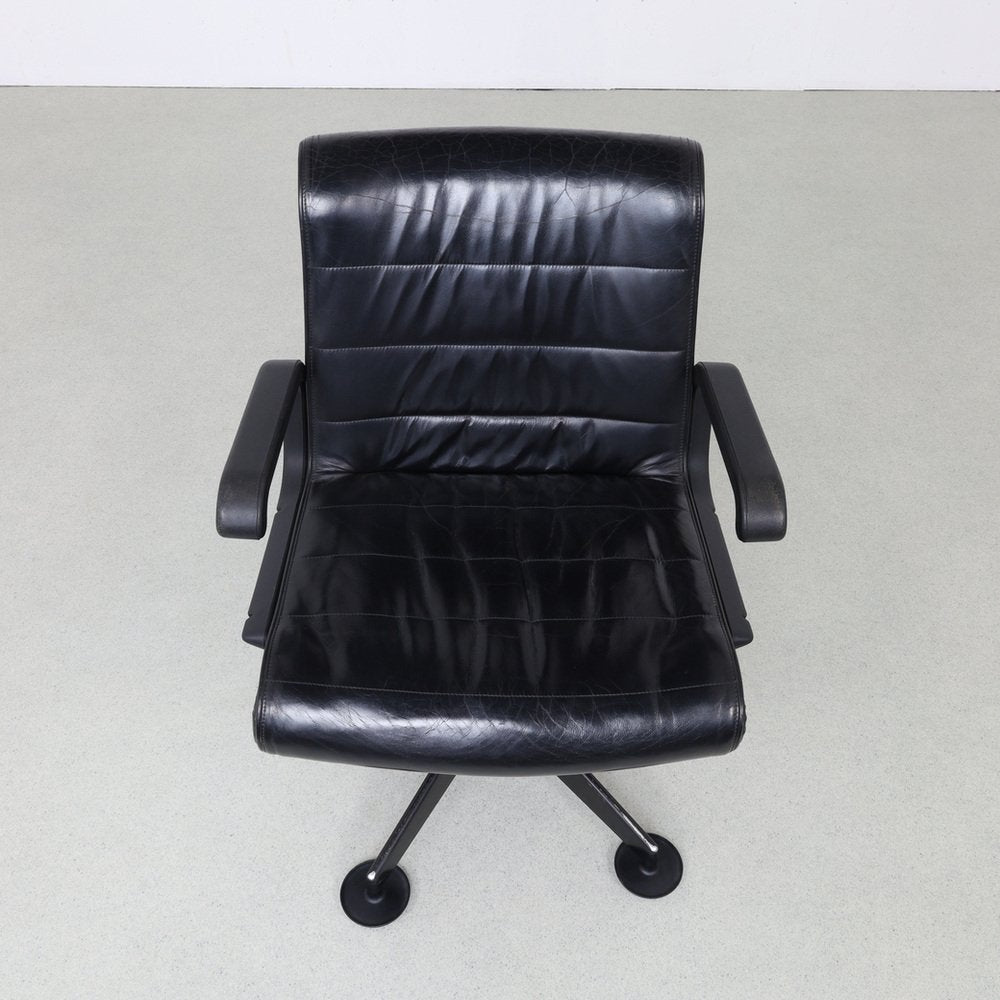 Postmodern Conference Chair in Leather by Richard Sapper for Knoll, 1980s-RZV-1731551