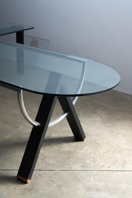 Postmodern Corner Desk in Glass, 1970s-POG-1788094