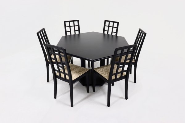 Postmodern Dining Table & Chairs from Thonet, 1980s, Set of 7-VV-1438478