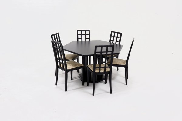 Postmodern Dining Table & Chairs from Thonet, 1980s, Set of 7-VV-1438478