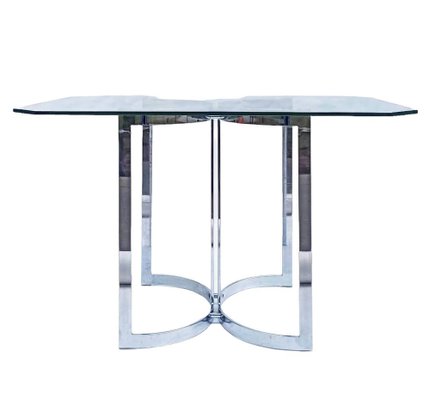 Postmodern Dining Table With Crystal Top, 1990s-FSD-1290999