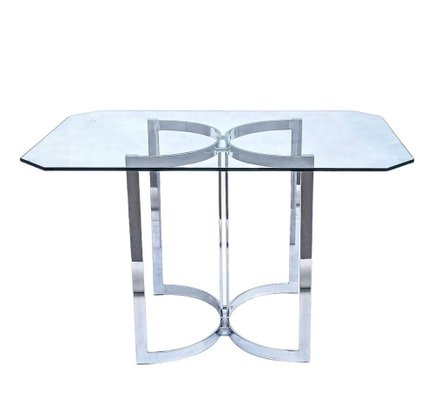 Postmodern Dining Table With Crystal Top, 1990s-FSD-1290999