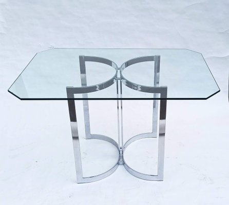 Postmodern Dining Table With Crystal Top, 1990s-FSD-1290999