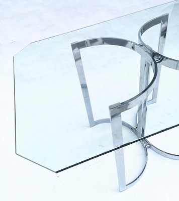 Postmodern Dining Table With Crystal Top, 1990s-FSD-1290999