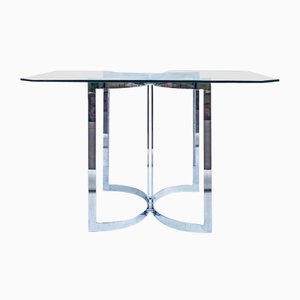 Postmodern Dining Table With Crystal Top, 1990s-FSD-1290999