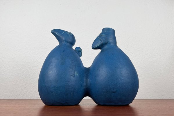 Postmodern Dutch Studio Pottery Sculptural Vase with Bird Design from Agu Reuver, Holland, 1996-UAH-2024496