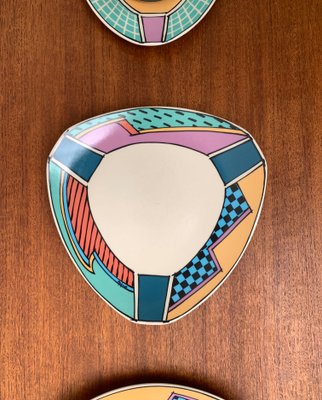 Postmodern Flash One Series Coffee Service Plates, Cups, Saucers by Dorothy Hafner for Rosenthal, 1980s, Set of 6-UAH-1313813